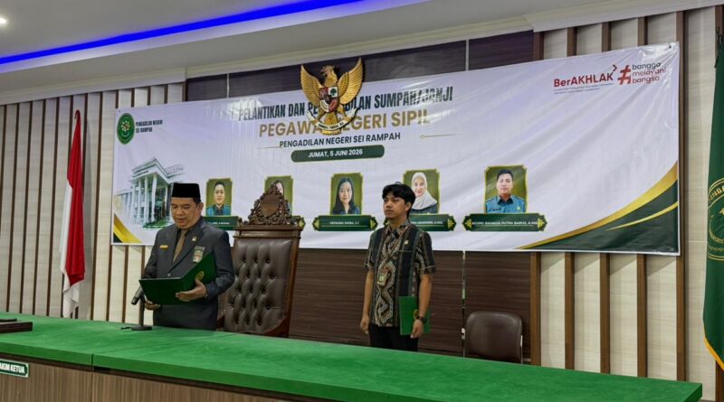 Pengadilan Negeri Sei Rampah Laksanakan Pengambilan Sumpah/Janji dan Pelantikan Pegawai Negeri Sipil